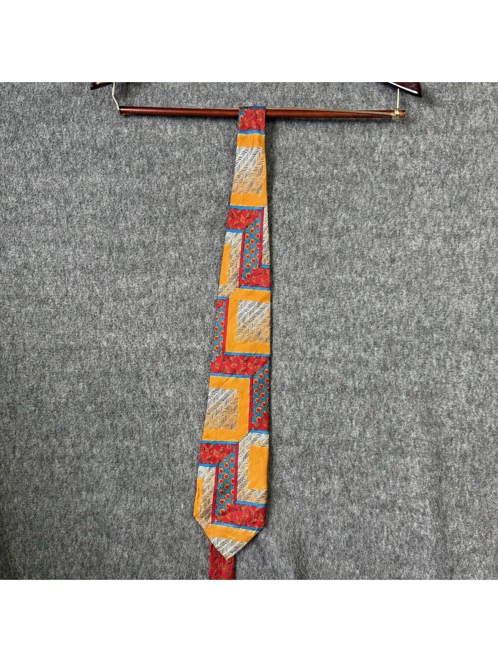 Ermenegildo Zegna Tie Mens One Size Yellow Geometric 100% Silk Necktie Designer